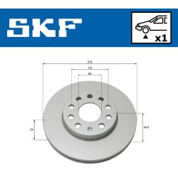 Brake Disc VKBD80122V1 SKF VKBD 80122 V1 OE Ref 5Q0615301A SKF