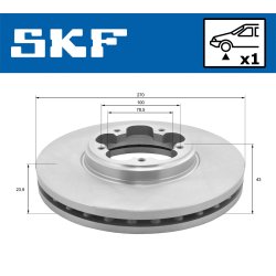 Brake Disc VKBD80123V1 SKF VKBD 80123 V1 OE Ref 1763885 SKF