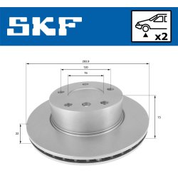Brake Disc VKBD80133V2 SKF VKBD 80133 V2 OE Ref 34116764629 SKF