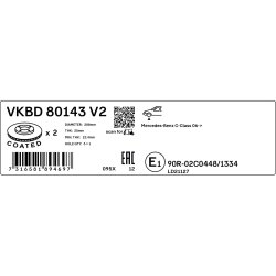 Brake Disc VKBD80143V2 SKF VKBD 80143 V2 OE Ref 0004211912 SKF