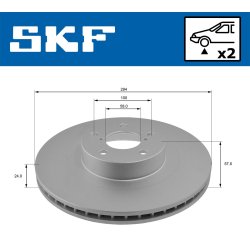 Brake Disc VKBD80153V2 SKF VKBD 80153 V2 OE Ref 23610AC040 SKF