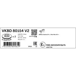 Brake Disc VKBD80154V2 SKF VKBD 80154 V2 OE Ref 34116866297 SKF