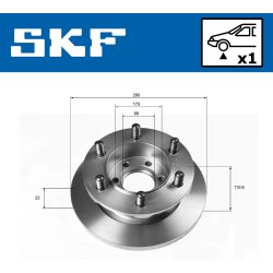 Brake Disc VKBD80157S1 SKF VKBD 80157 S1 OE Ref 1908772 SKF