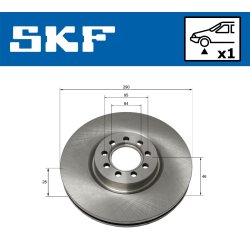 Brake Disc VKBD80159V1 SKF VKBD 80159 V1 OE Ref 2996121 SKF
