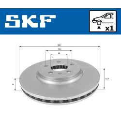 Brake Disc VKBD80163V1 SKF VKBD 80163 V1 OE Ref 8K0615301A SKF
