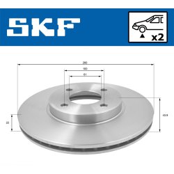 Brake Disc VKBD80166V2 SKF VKBD 80166 V2 OE Ref 402061HA0A SKF