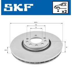 Brake Disc VKBD80170V2 SKF VKBD 80170 V2 OE Ref 5391560 SKF