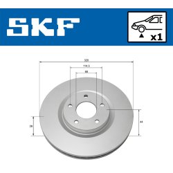 Brake Disc VKBD80183V1 SKF VKBD 80183 V1 OE Ref 40206ET01A SKF