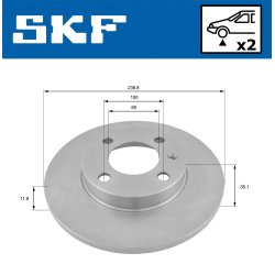 Brake Disc VKBD80184S2 SKF VKBD 80184 S2 OE Ref 171615301 SKF