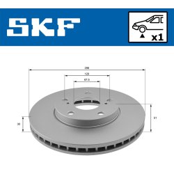 Brake Disc VKBD80187V1 SKF VKBD 80187 V1 OE Ref 13501307 SKF