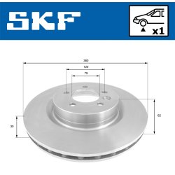 Brake Disc VKBD80219V1 SKF VKBD 80219 V1 OE Ref SDB000621 SKF