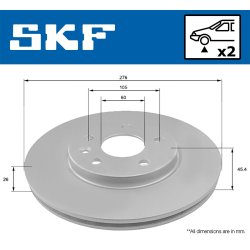 Brake Disc VKBD80222V2 SKF VKBD 80222 V2 OE Ref 13515906 SKF
