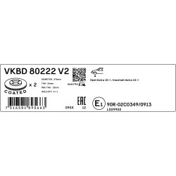 Brake Disc VKBD80222V2 SKF VKBD 80222 V2 OE Ref 13515906 SKF