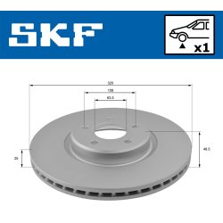 Brake Disc VKBD80223V1 SKF VKBD 80223 V1 OE Ref 1770767 SKF