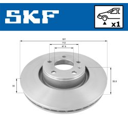 Brake Disc VKBD80226V1 SKF VKBD 80226 V1 OE Ref 4E0615301AD SKF