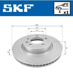 Brake Disc VKBD80227V1 SKF VKBD 80227 V1 OE Ref SDB000601 SKF