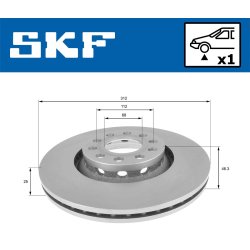 Brake Disc VKBD80242V1 SKF VKBD 80242 V1 OE Ref 3B0615301B SKF