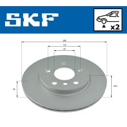 Brake Disc VKBD80244V2 SKF VKBD 80244 V2 OE Ref 34116799347 SKF