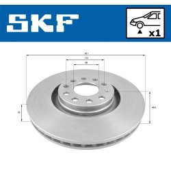 Brake Disc VKBD80254V1 SKF VKBD 80254 V1 OE Ref 8D0615301K SKF