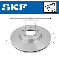 Brake Disc VKBD80273V2 SKF VKBD 80273 V2 OE Ref BP6Y3325XA SKF