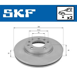 Brake Disc VKBD80275V2 SKF VKBD 80275 V2 OE Ref G26Y3325XA SKF