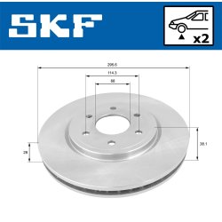 Brake Disc VKBD80280V2 SKF VKBD 80280 V2 OE Ref 40206EB300 SKF