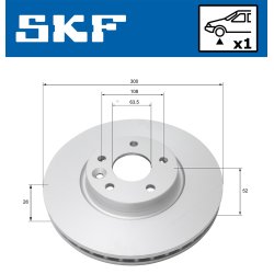 Brake Disc VKBD80283V1 SKF VKBD 80283 V1 OE Ref 1500159 SKF