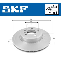 Brake Disc VKBD80287V1 SKF VKBD 80287 V1 OE Ref 34113400151 SKF