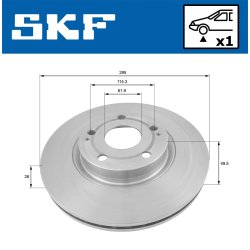 Brake Disc VKBD80299V1 SKF VKBD 80299 V1 OE Ref 4351205080 SKF