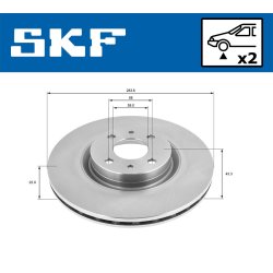 Brake Disc VKBD80306V2 SKF VKBD 80306 V2 OE Ref 46403088 SKF