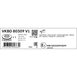 Brake Disc VKBD80309V1 SKF VKBD 80309 V1 OE Ref 1K0615301AB SKF