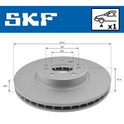 Brake Disc VKBD80328V1 SKF VKBD 80328 V1 OE Ref 34116750713 SKF