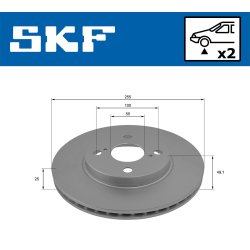 Brake Disc VKBD80333V2 SKF VKBD 80333 V2 OE Ref 4351202060 SKF
