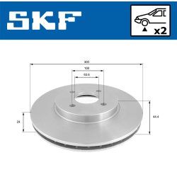 Brake Disc VKBD80334V2 SKF VKBD 80334 V2 OE Ref 4328921 SKF