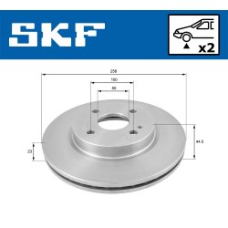 Brake Disc VKBD80351V2 SKF VKBD 80351 V2 OE Ref DN2033251 SKF
