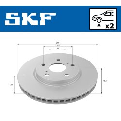 Brake Disc VKBD80353V2 SKF VKBD 80353 V2 OE Ref 4351230310 SKF