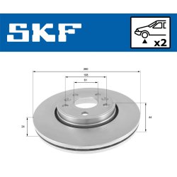 Brake Disc VKBD80384V2 SKF VKBD 80384 V2 OE Ref 7701208848 SKF