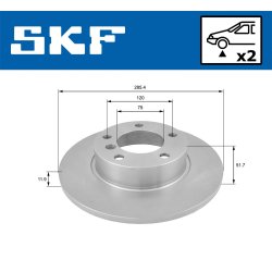 Brake Disc VKBD80408S2 SKF VKBD 80408 S2 OE Ref 34111160673 SKF