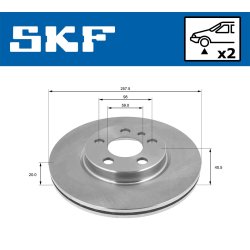 Brake Disc VKBD80420V2 SKF VKBD 80420 V2 OE Ref 4246H8 SKF