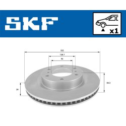 Brake Disc VKBD80433V1 SKF VKBD 80433 V1 OE Ref 4615A038 SKF