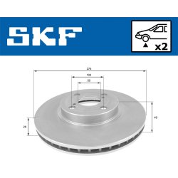 Brake Disc VKBD80452V2 SKF VKBD 80452 V2 OE Ref 4351202080 SKF