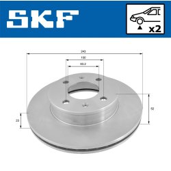 Brake Disc VKBD80485V2 SKF VKBD 80485 V2 OE Ref 5171225010 SKF