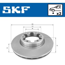 Brake Disc VKBD80493V2 SKF VKBD 80493 V2 OE Ref 402069X403 SKF