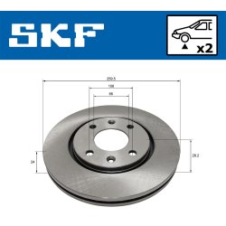 Brake Disc VKBD80544V2 SKF VKBD 80544 V2 OE Ref 4246L9 SKF