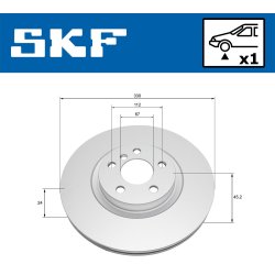 Brake Disc VKBD80546V1 SKF VKBD 80546 V1 OE Ref 34116865713 SKF