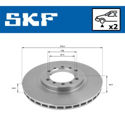 Brake Disc VKBD80550V2 SKF VKBD 80550 V2 OE Ref MB618716 SKF