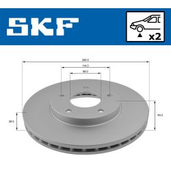 Brake Disc VKBD80551V2 SKF VKBD 80551 V2 OE Ref 402063Y502 SKF