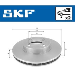 Brake Disc VKBD80574V2 SKF VKBD 80574 V2 OE Ref 4351247020 SKF