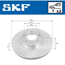 Brake Disc VKBD80576V2 SKF VKBD 80576 V2 OE Ref 5171226100 SKF