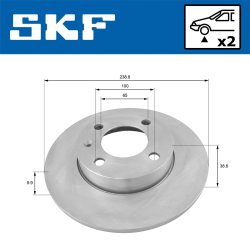 Brake Disc VKBD80578S2 SKF VKBD 80578 S2 OE Ref 811615301 SKF